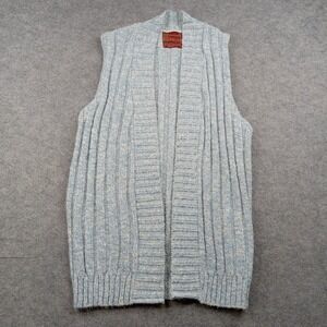 Vintage Kings Road Sweater Vest Mens Medium Blue Acrylic Knit Open‎ Front Sears